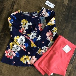 Toddler Navy Floral Outfit | 2T